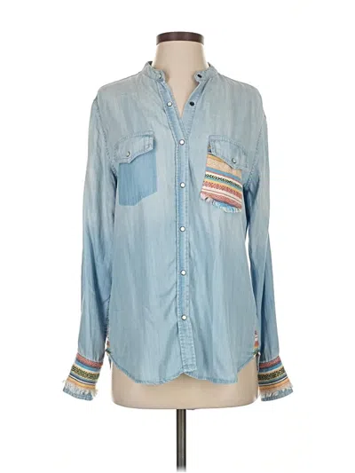 Pre-owned Jachs Girlfriend Long Sleeve Button Down Shirt In Blue