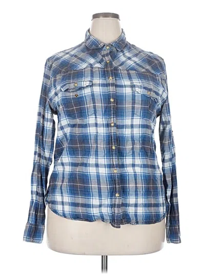 Pre-owned Jachs Girlfriend Long Sleeve Button Down Shirt In Blue