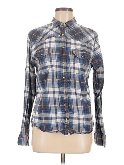 Pre-owned Jachs Girlfriend Long Sleeve Button Down Shirt In Blue