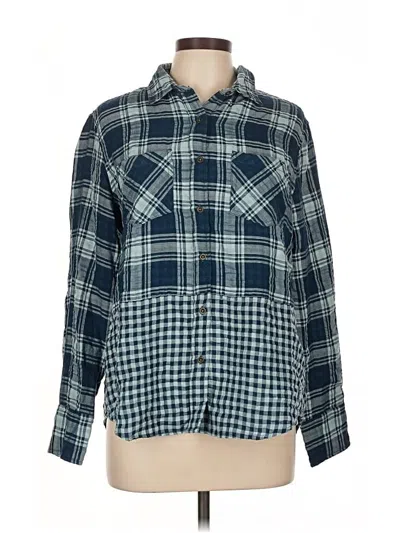 Pre-owned Jachs Girlfriend Long Sleeve Button Down Shirt In Blue