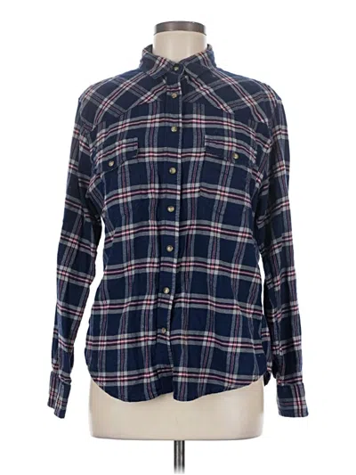 Pre-owned Jachs Girlfriend Long Sleeve Button Down Shirt In Blue