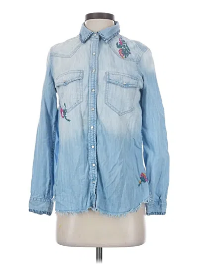 Pre-owned Jachs Girlfriend Long Sleeve Button Down Shirt In Blue