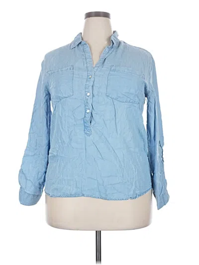 Pre-owned Jachs Girlfriend Long Sleeve Button Down Shirt In Blue