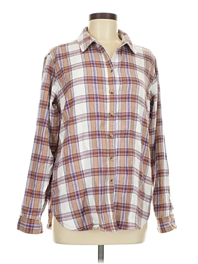 Pre-owned Jachs Girlfriend Long Sleeve Button Down Shirt In Brown