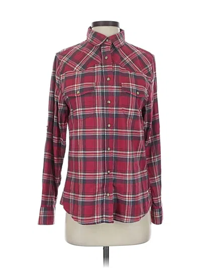 Pre-owned Jachs Girlfriend Long Sleeve Button Down Shirt In Burgundy