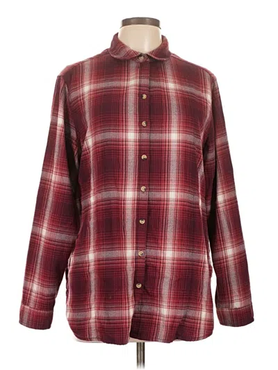Pre-owned Jachs Girlfriend Long Sleeve Button Down Shirt In Burgundy