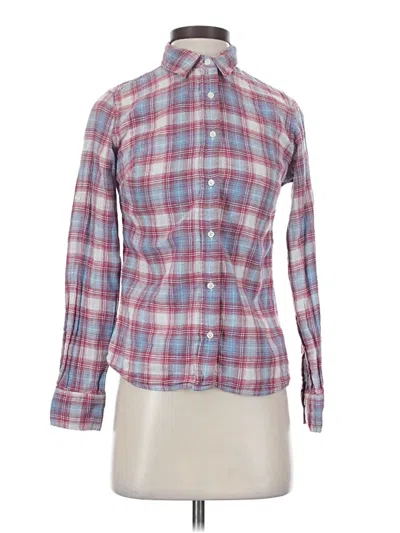 Pre-owned Jachs Girlfriend Long Sleeve Button Down Shirt In Burgundy