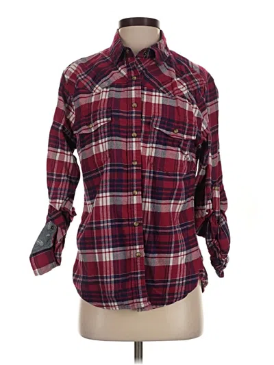 Pre-owned Jachs Girlfriend Long Sleeve Button Down Shirt In Burgundy