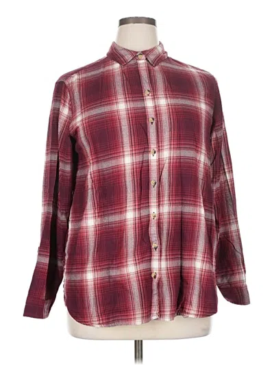 Pre-owned Jachs Girlfriend Long Sleeve Button Down Shirt In Burgundy