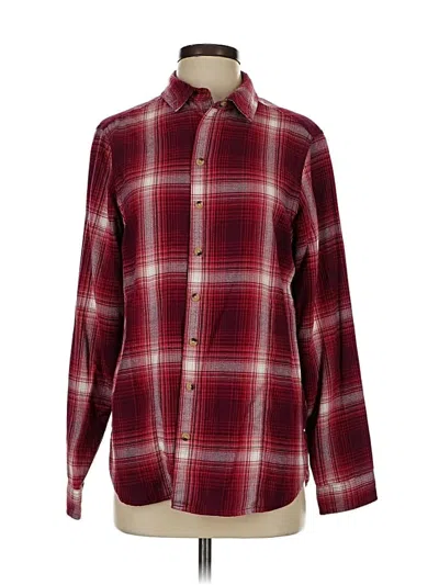 Pre-owned Jachs Girlfriend Long Sleeve Button Down Shirt In Burgundy
