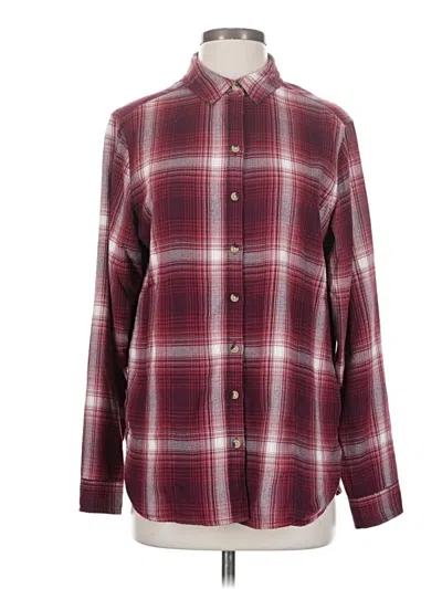 Pre-owned Jachs Girlfriend Long Sleeve Button Down Shirt In Burgundy
