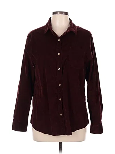 Pre-owned Jachs Girlfriend Long Sleeve Button Down Shirt In Burgundy