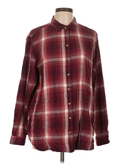 Pre-owned Jachs Girlfriend Long Sleeve Button Down Shirt In Burgundy