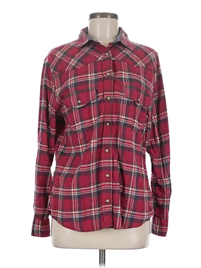 Pre-owned Jachs Girlfriend Long Sleeve Button Down Shirt In Burgundy