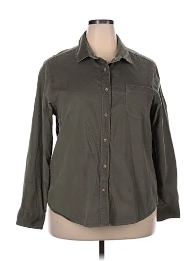 Pre-owned Jachs Girlfriend Long Sleeve Button Down Shirt In Green
