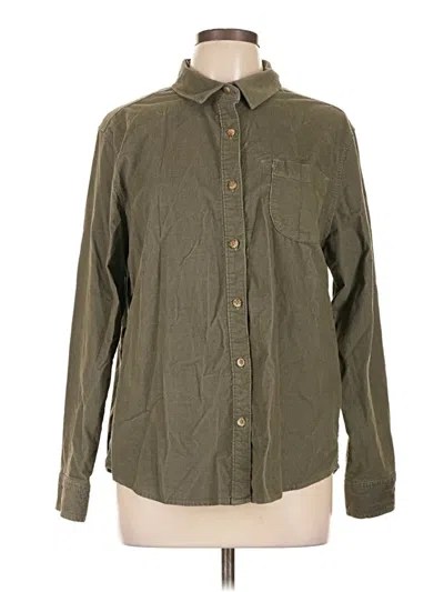 Pre-owned Jachs Girlfriend Long Sleeve Button Down Shirt In Green