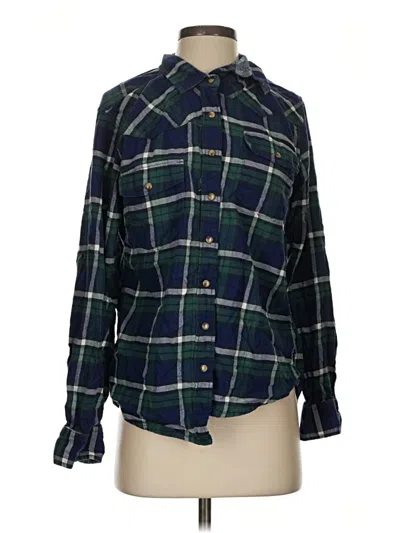 Pre-owned Jachs Girlfriend Long Sleeve Button Down Shirt In Green