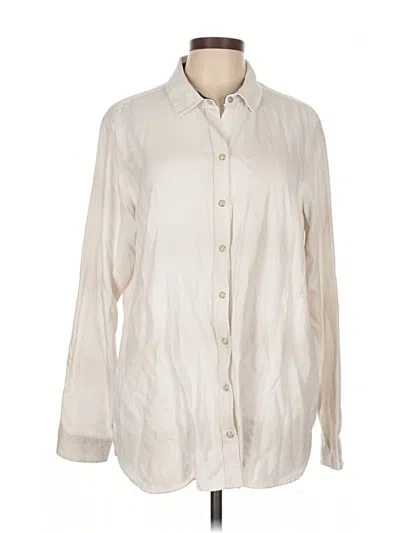 Pre-owned Jachs Girlfriend Long Sleeve Button Down Shirt In Ivory