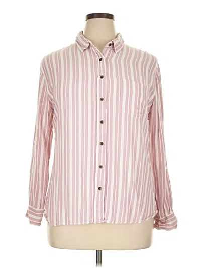 Pre-owned Jachs Girlfriend Long Sleeve Button Down Shirt In Pink