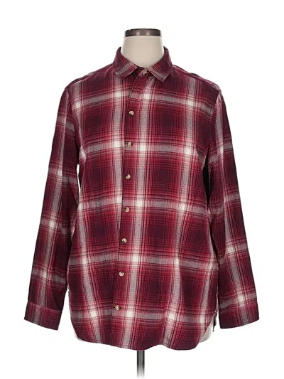 Pre-owned Jachs Girlfriend Long Sleeve Button Down Shirt In Red