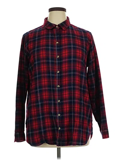 Pre-owned Jachs Girlfriend Long Sleeve Button Down Shirt In Red