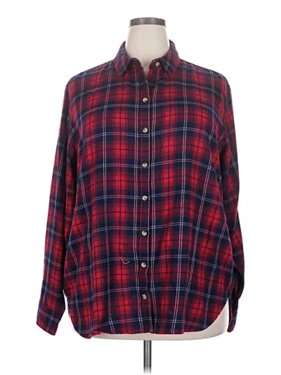 Pre-owned Jachs Girlfriend Long Sleeve Button Down Shirt In Red