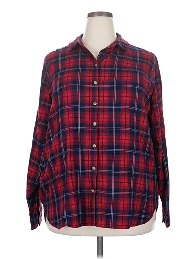 Pre-owned Jachs Girlfriend Long Sleeve Button Down Shirt In Red