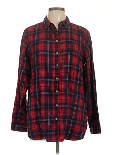 Pre-owned Jachs Girlfriend Long Sleeve Button Down Shirt In Red