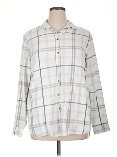 Pre-owned Jachs Girlfriend Long Sleeve Button Down Shirt In Silver
