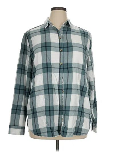 Pre-owned Jachs Girlfriend Long Sleeve Button Down Shirt In Teal