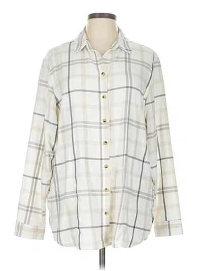 Pre-owned Jachs Girlfriend Long Sleeve Button Down Shirt In White