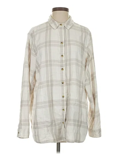 Pre-owned Jachs Girlfriend Long Sleeve Button Down Shirt In White