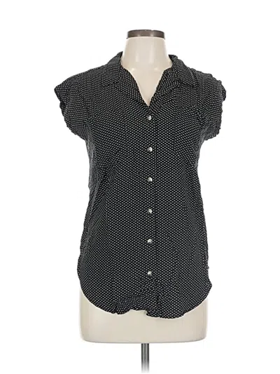 Pre-owned Jachs Girlfriend Short Sleeve Blouse In Black