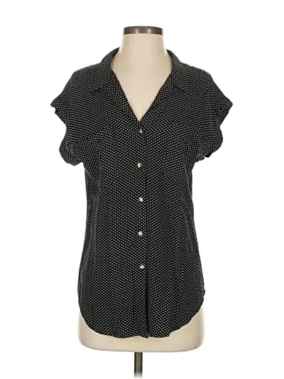 Pre-owned Jachs Girlfriend Short Sleeve Blouse In Black