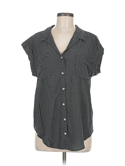 Pre-owned Jachs Girlfriend Short Sleeve Blouse In Black