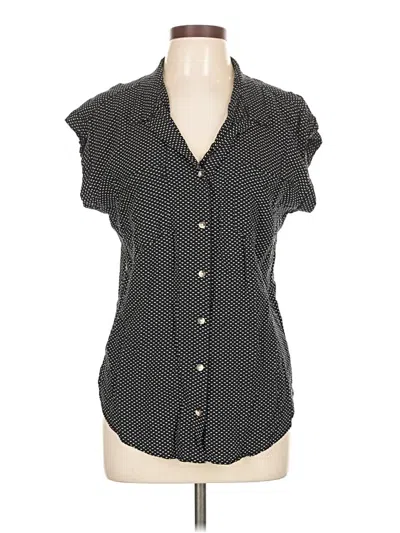 Pre-owned Jachs Girlfriend Short Sleeve Blouse In Black