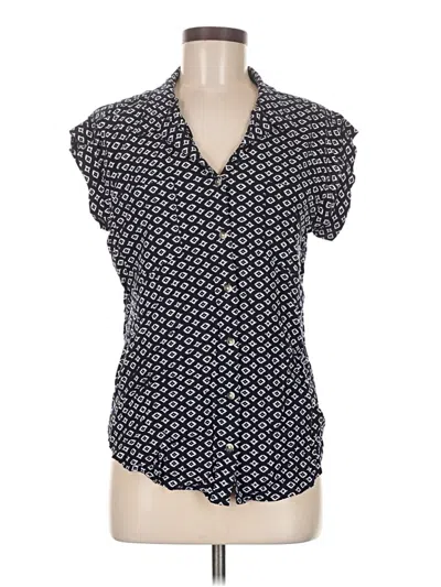 Pre-owned Jachs Girlfriend Short Sleeve Blouse In Black