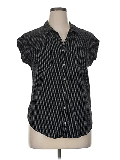 Pre-owned Jachs Girlfriend Short Sleeve Blouse In Black