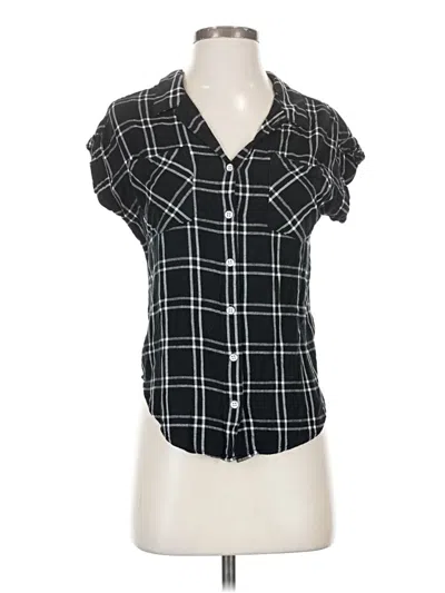 Pre-owned Jachs Girlfriend Short Sleeve Blouse In Black