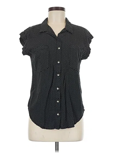 Pre-owned Jachs Girlfriend Short Sleeve Blouse In Black