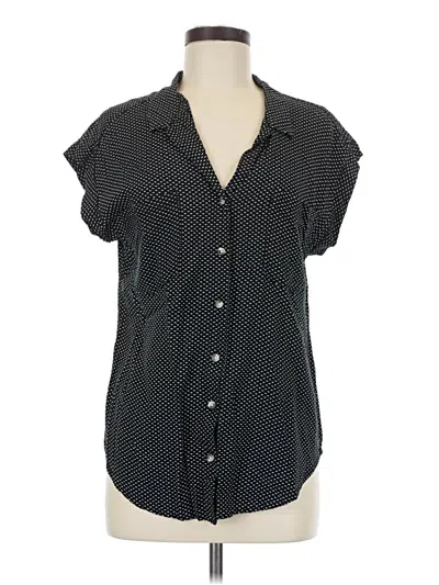 Pre-owned Jachs Girlfriend Short Sleeve Blouse In Black