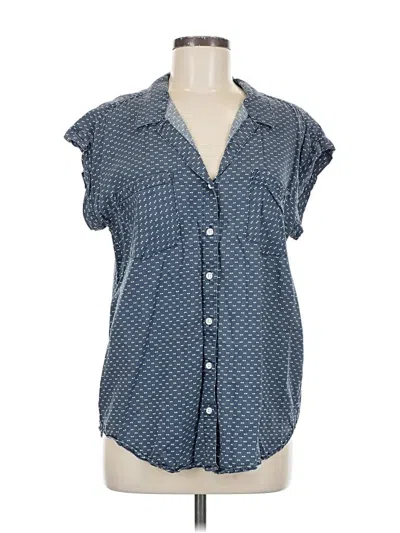 Pre-owned Jachs Girlfriend Short Sleeve Blouse In Blue