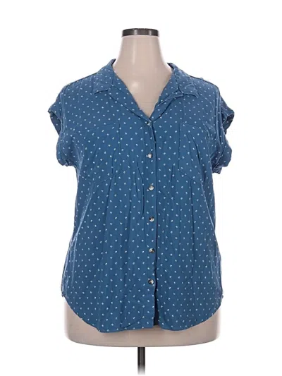 Pre-owned Jachs Girlfriend Short Sleeve Blouse In Blue