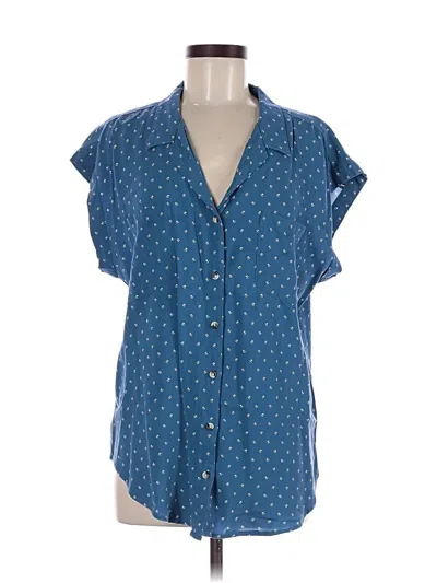 Pre-owned Jachs Girlfriend Short Sleeve Blouse In Blue