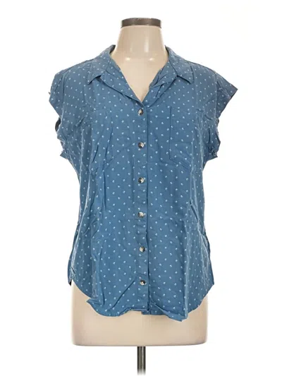 Pre-owned Jachs Girlfriend Short Sleeve Blouse In Blue