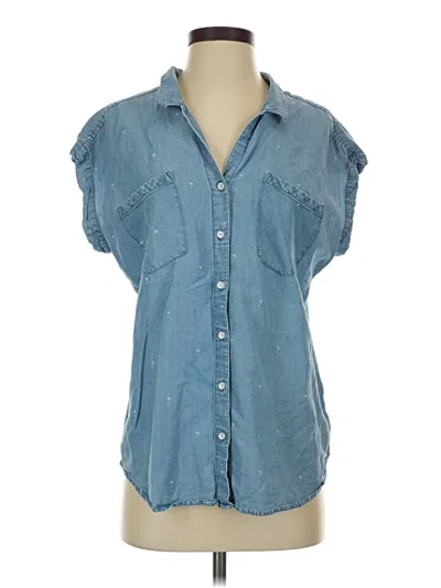 Pre-owned Jachs Girlfriend Short Sleeve Blouse In Blue