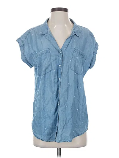 Pre-owned Jachs Girlfriend Short Sleeve Blouse In Blue