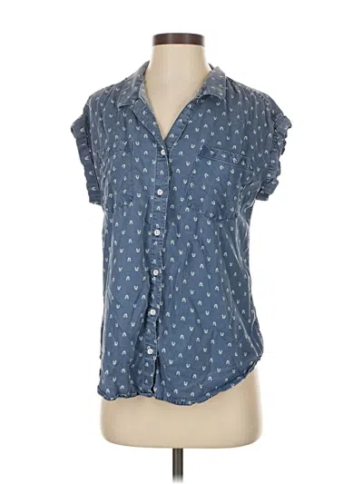 Pre-owned Jachs Girlfriend Short Sleeve Blouse In Blue