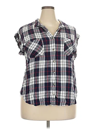 Pre-owned Jachs Girlfriend Short Sleeve Blouse In Blue
