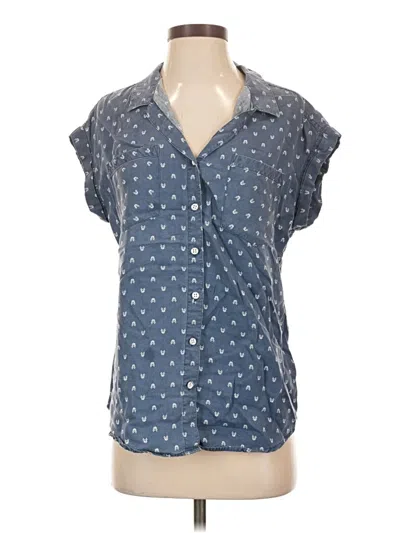 Pre-owned Jachs Girlfriend Short Sleeve Blouse In Blue